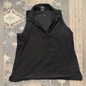 Sleeveless Black Golf Polo